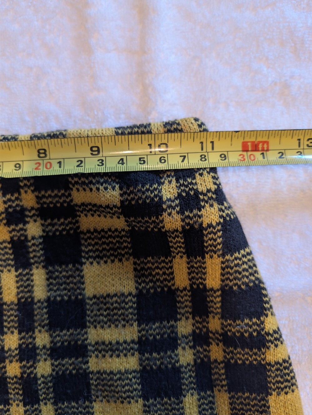 Fashion Nova Mustard Yellow & Black Plaid Knit Cropped Crew and Skirt Set - Picture 13 of 15